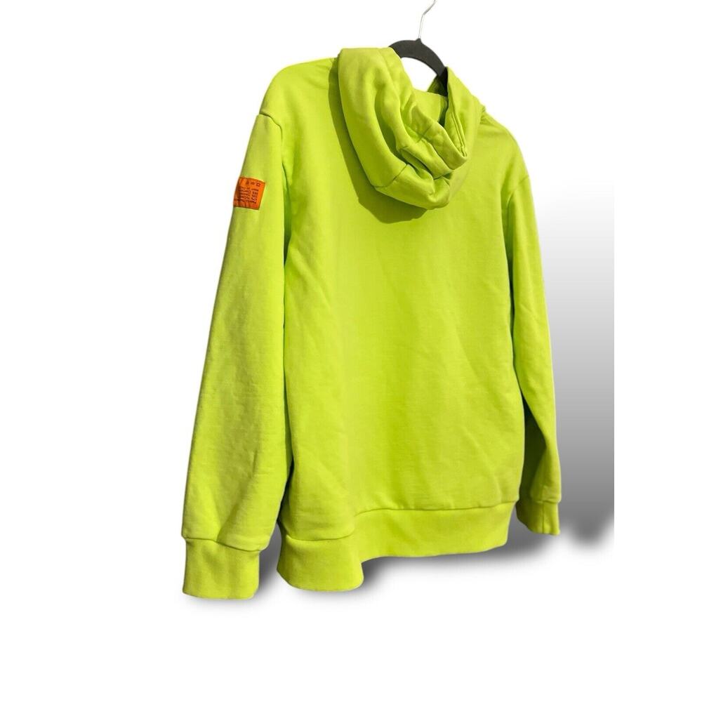 Biink Neon Yellow Green Hoodie Size XL Unisex Graphics Logo No Hoodie String - Picture 2 of 13